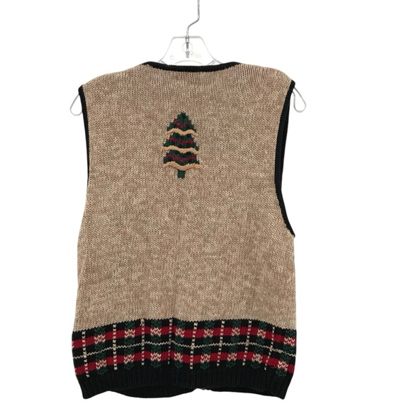 Vintage Nutcracker Christmas Zip Sweater Vest Womens Medium Tree Rainer Cotton - Picture 4 of 5